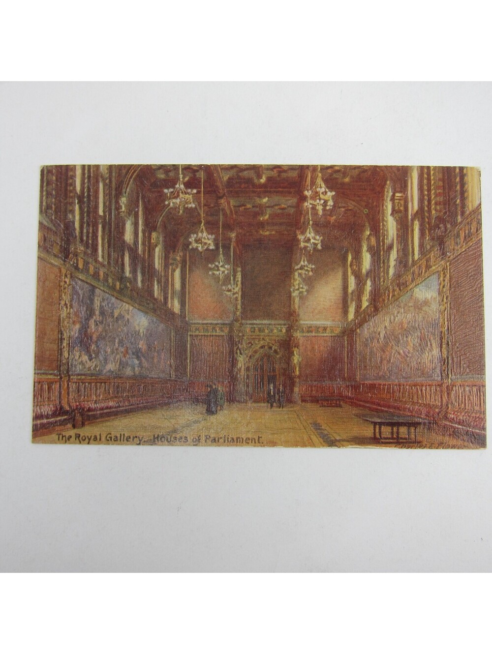 Postcard London England Royal Gallery Houses of Parliament Tuck Oilette Antique